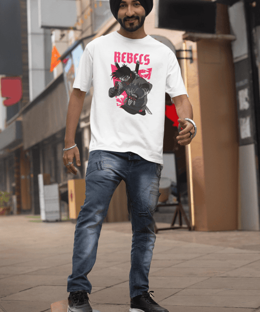 rebels half sleeve unisex cotton t shirt