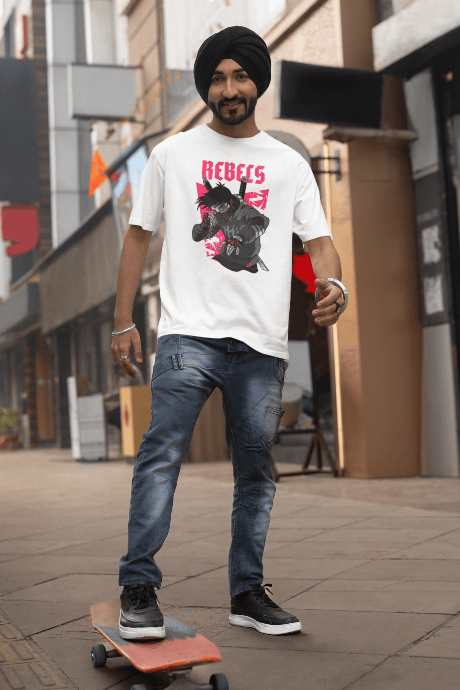 rebels half sleeve unisex cotton t shirt
