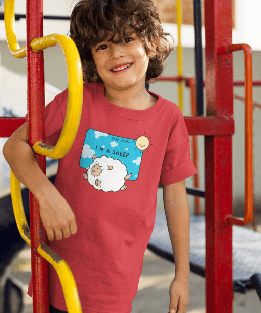beep beep i am sheep round neck 100% cotton t shirt (copy)