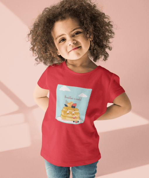 breakfast is ready! round neck 100% cotton t shirt