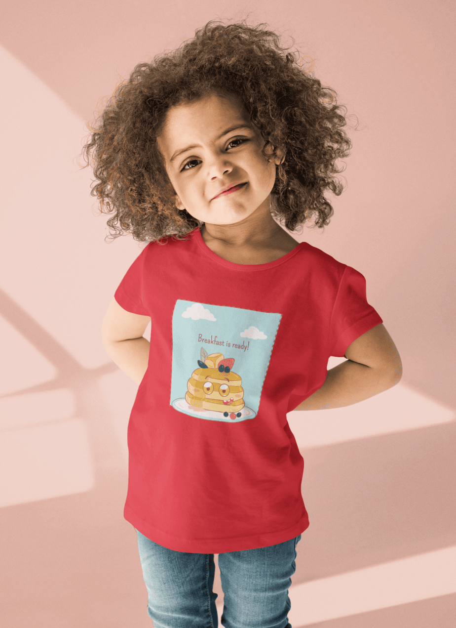 breakfast is ready! round neck 100% cotton t shirt