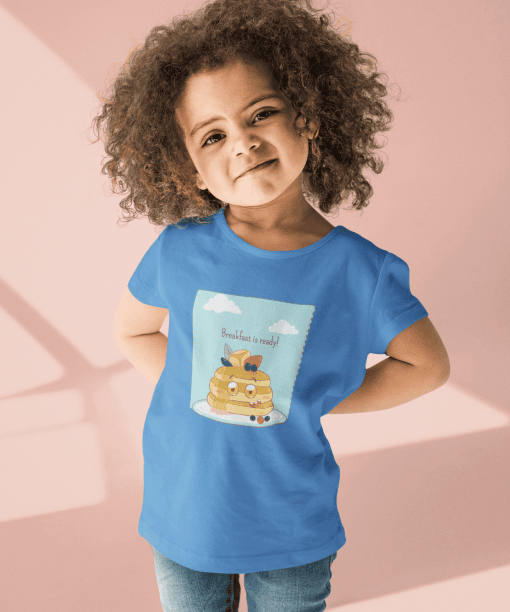 breakfast is ready! round neck 100% cotton t shirt