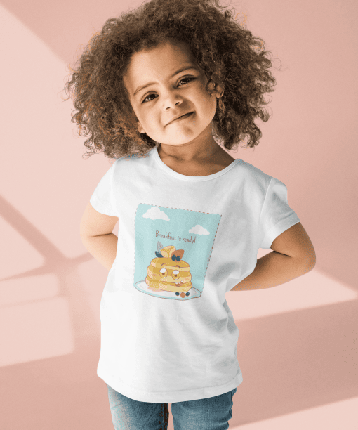 breakfast is ready! round neck 100% cotton t shirt