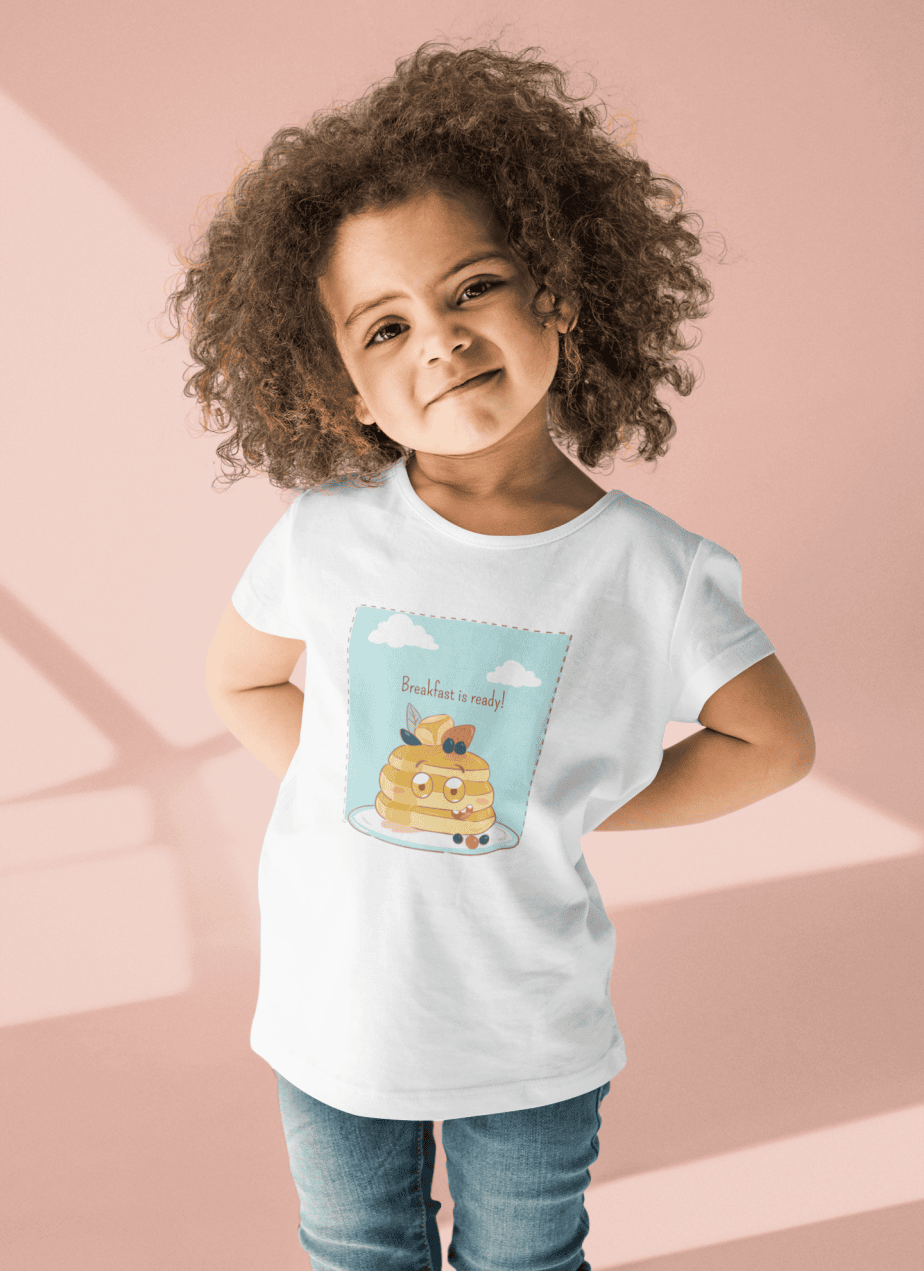 breakfast is ready! round neck 100% cotton t shirt