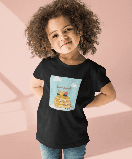 breakfast is ready! round neck 100% cotton t shirt
