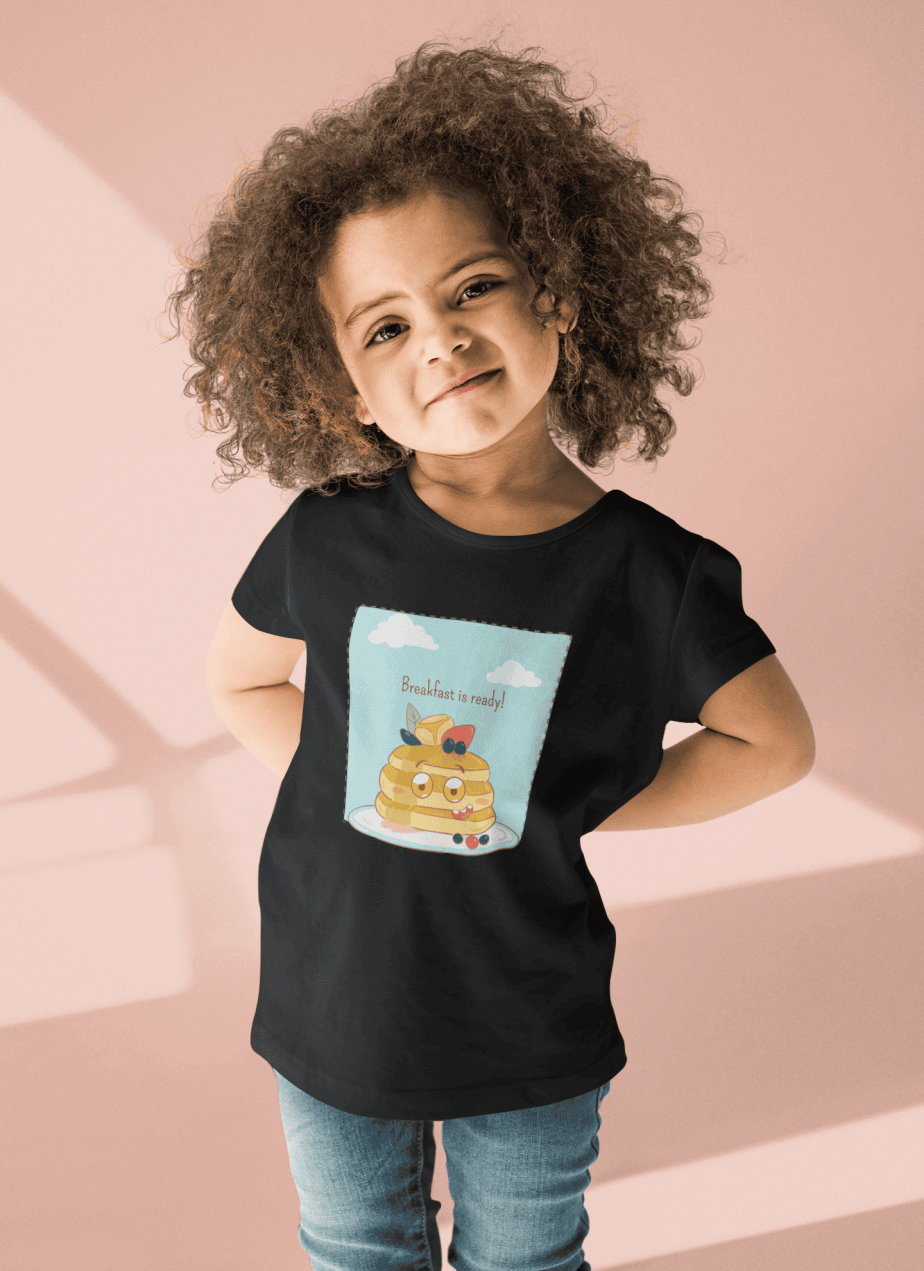 breakfast is ready! round neck 100% cotton t shirt