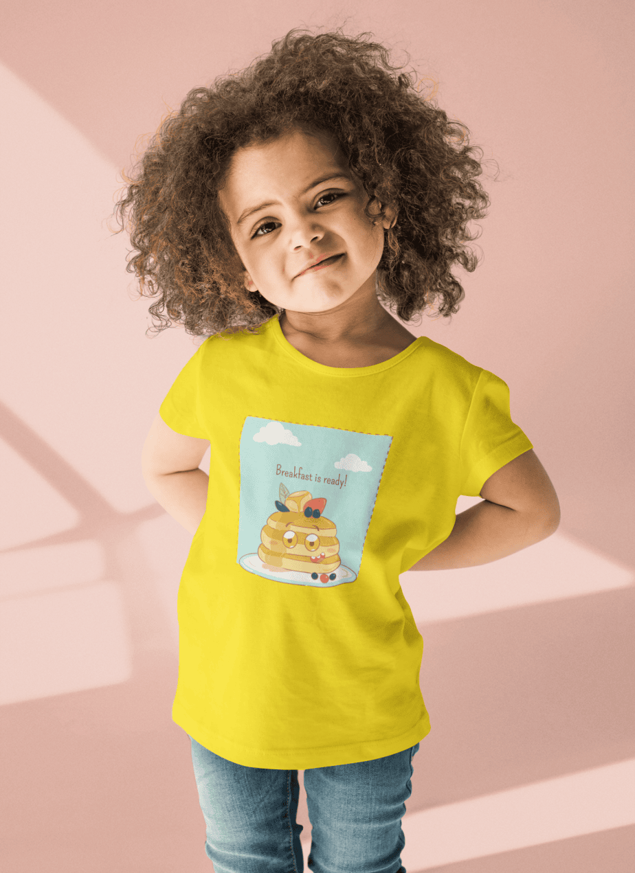 breakfast is ready! round neck 100% cotton t shirt