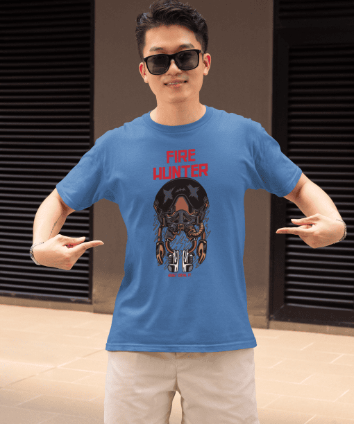 fire hunter half sleeve unisex cotton t shirt