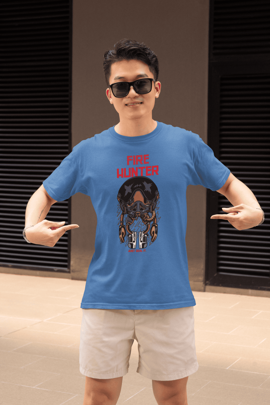 fire hunter half sleeve unisex cotton t shirt