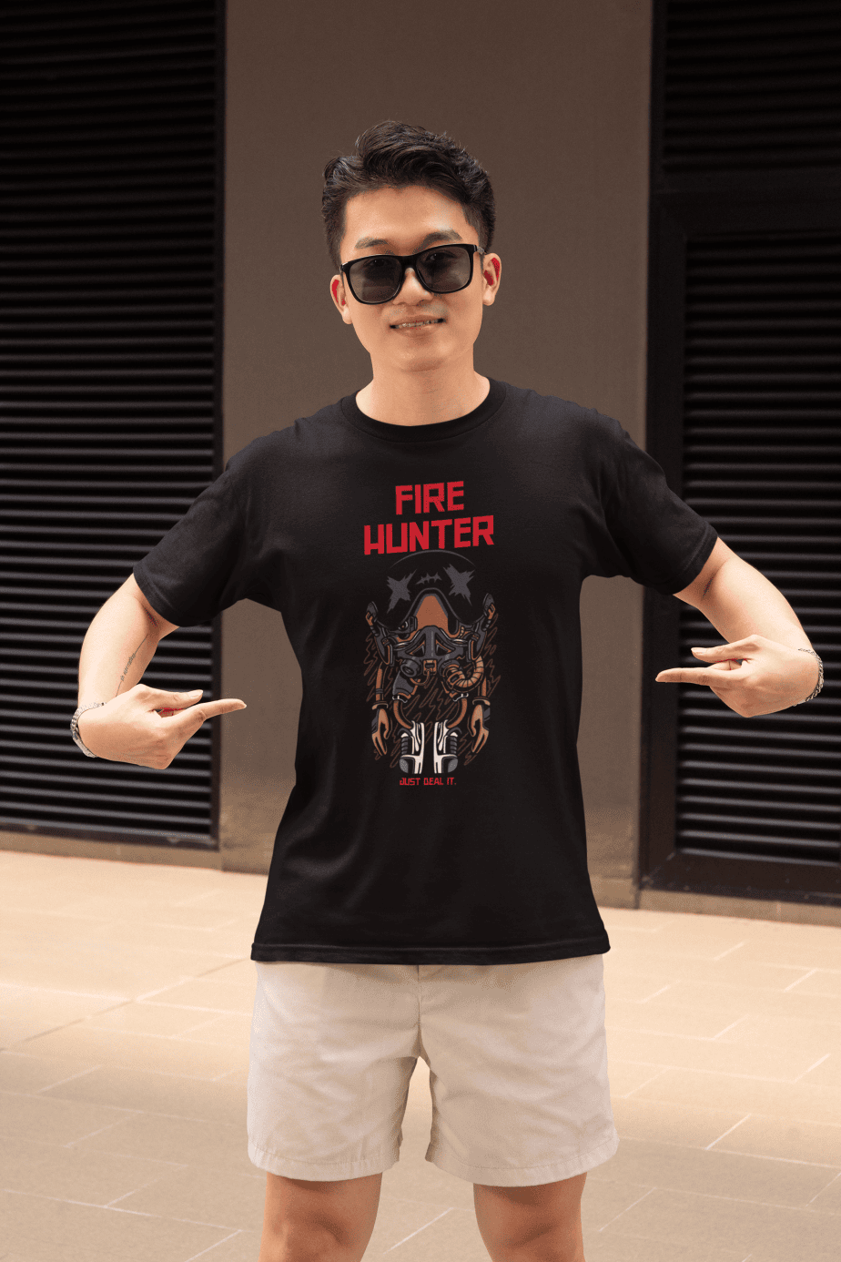 fire hunter half sleeve unisex cotton t shirt
