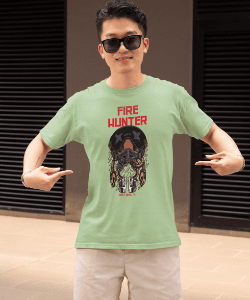 fire hunter half sleeve unisex cotton t shirt