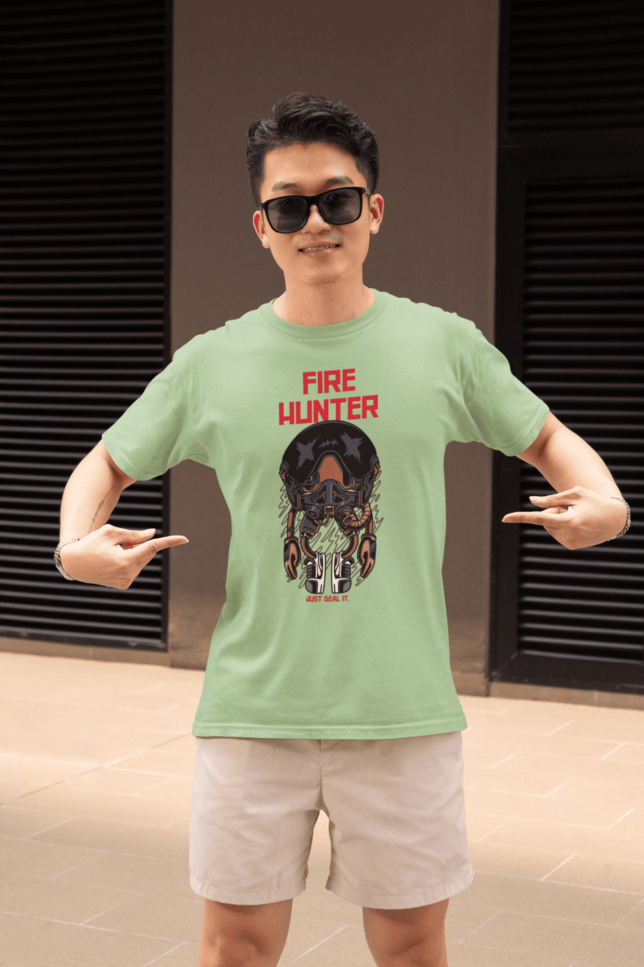 fire hunter half sleeve unisex cotton t shirt