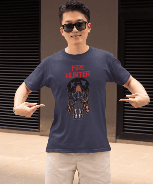 fire hunter half sleeve unisex cotton t shirt