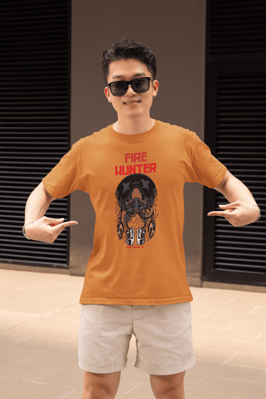 fire hunter half sleeve unisex cotton t shirt