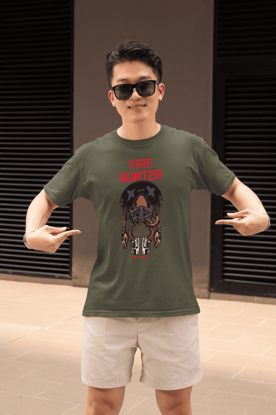 fire hunter half sleeve unisex cotton t shirt