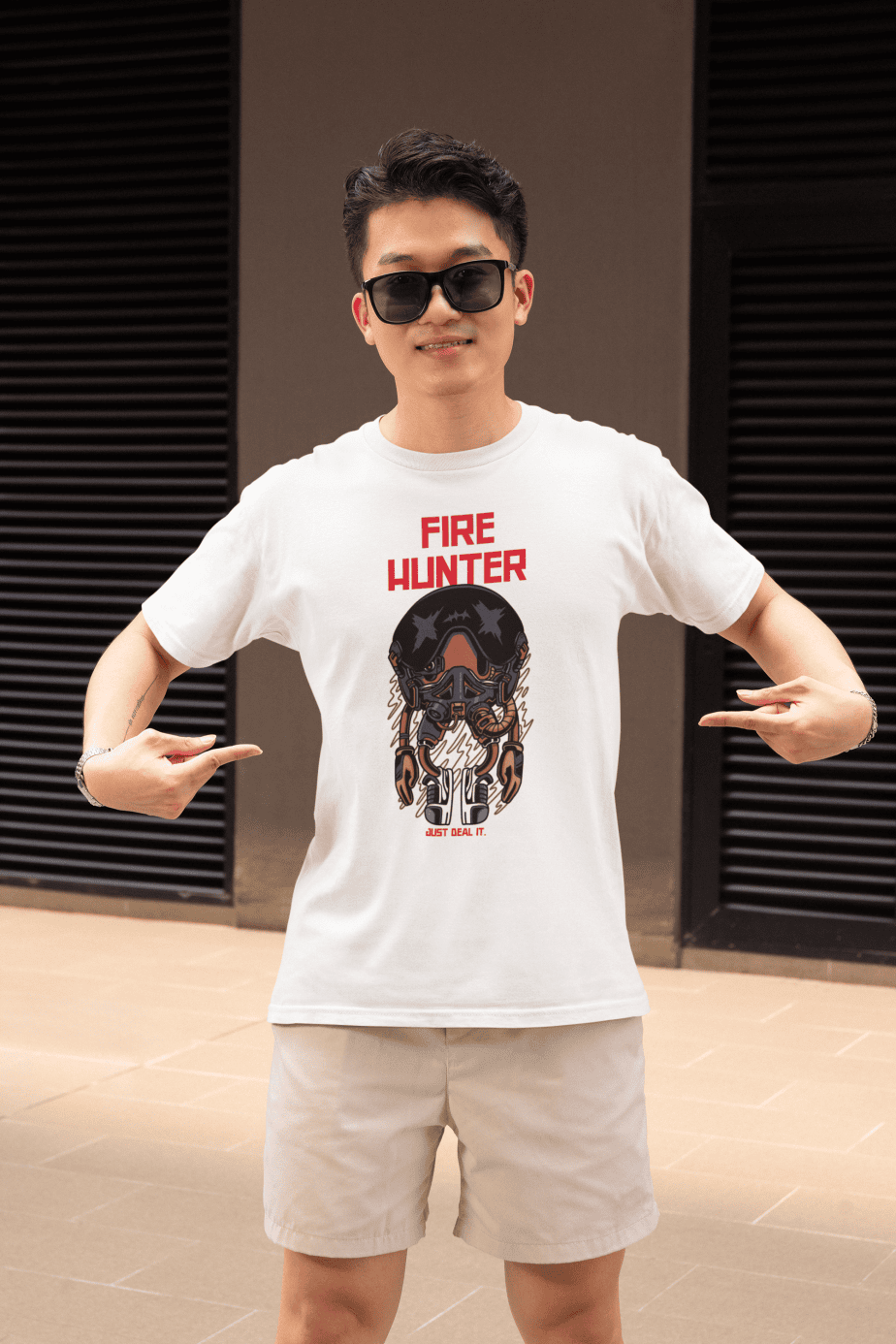 fire hunter half sleeve unisex cotton t shirt