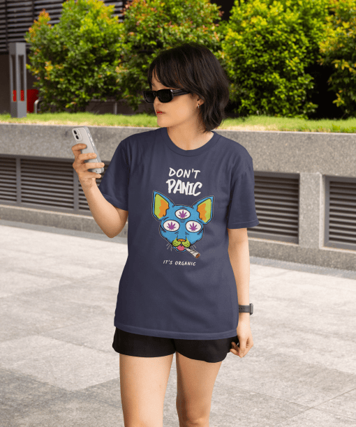 don't panic , its organic half sleeve unisex cotton t shirt