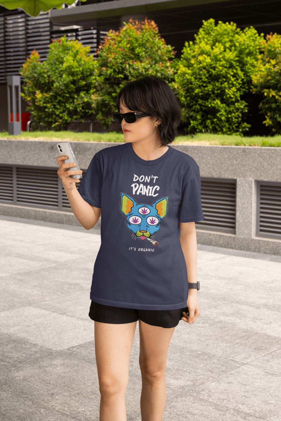 don't panic , its organic half sleeve unisex cotton t shirt