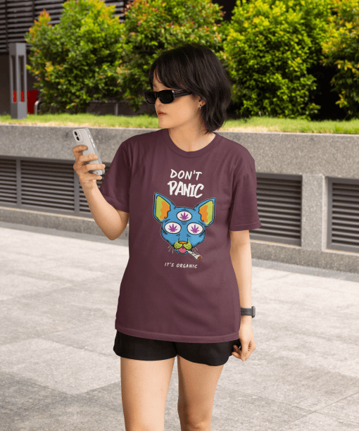 don't panic , its organic half sleeve unisex cotton t shirt