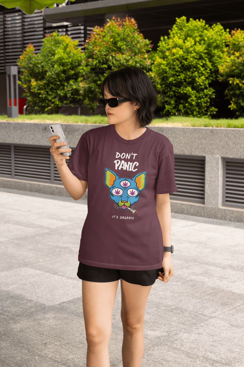 don't panic , its organic half sleeve unisex cotton t shirt