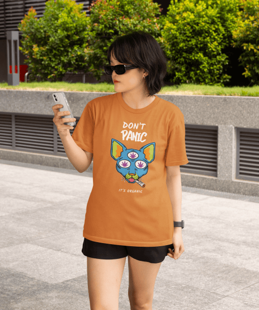 don't panic , its organic half sleeve unisex cotton t shirt