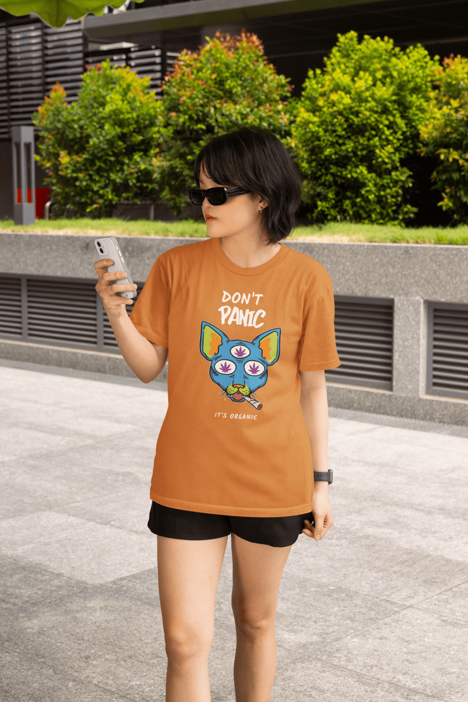 don't panic , its organic half sleeve unisex cotton t shirt