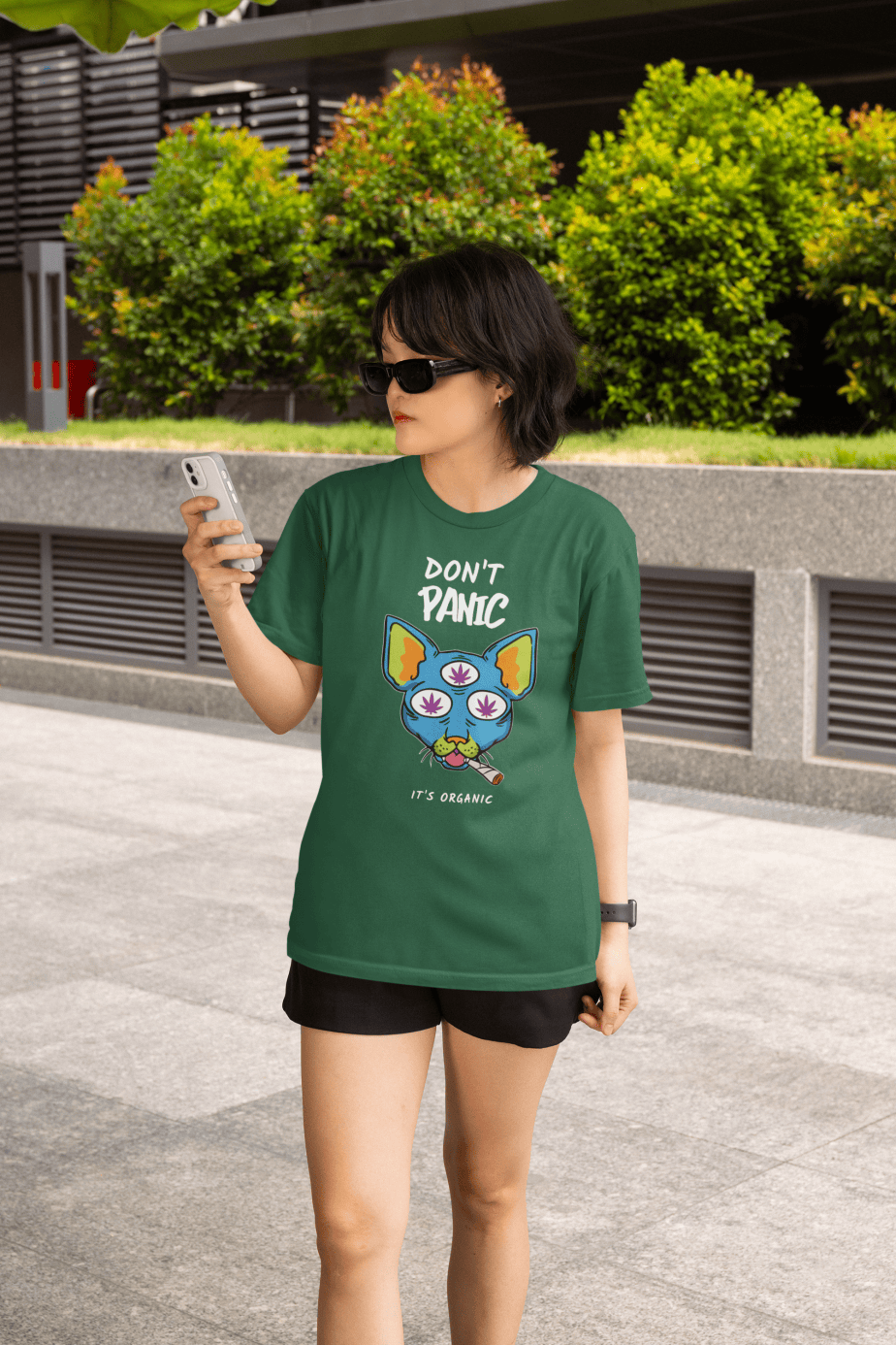 don't panic , its organic half sleeve unisex cotton t shirt