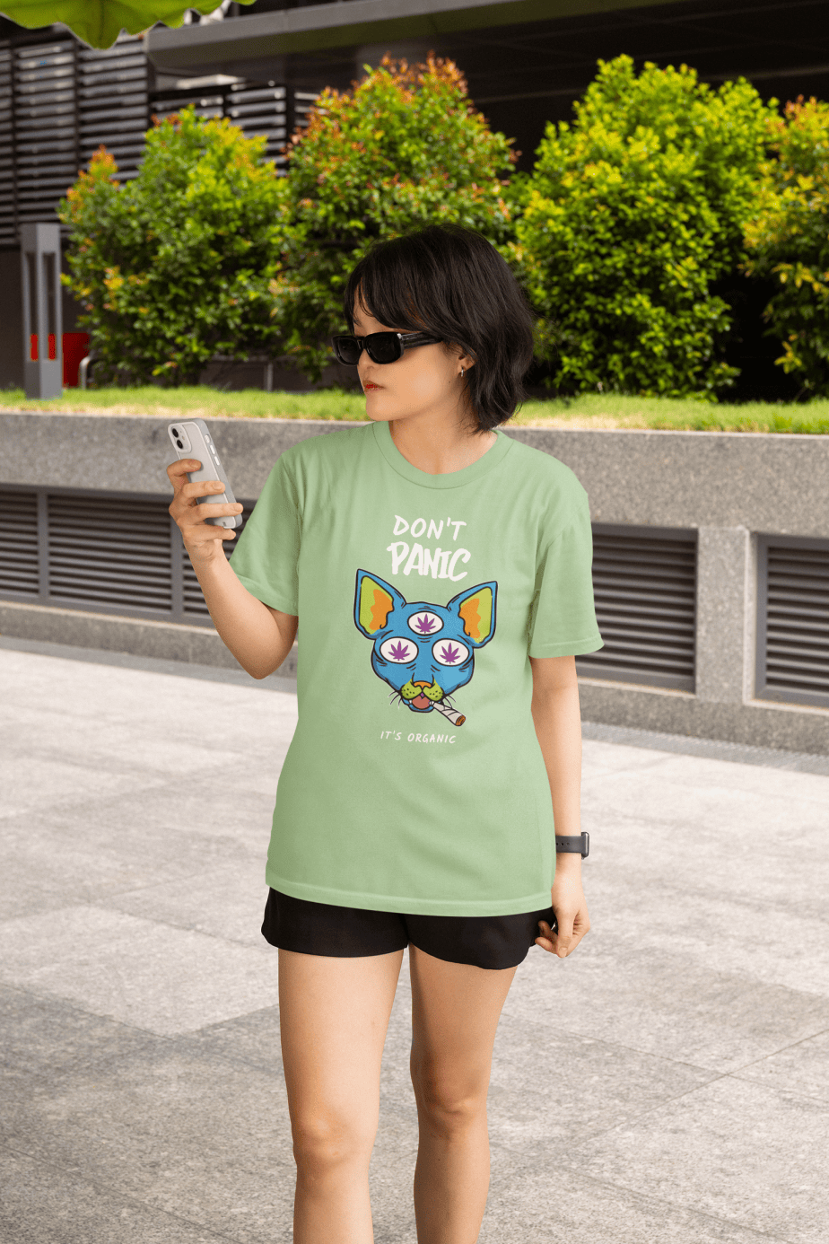don't panic , its organic half sleeve unisex cotton t shirt