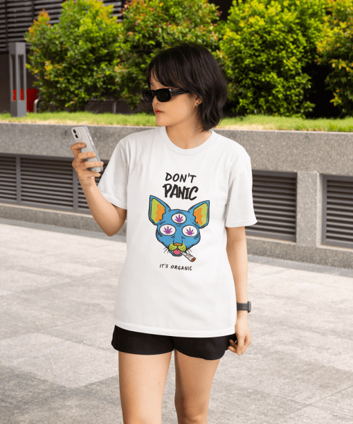 don't panic , its organic half sleeve unisex cotton t shirt