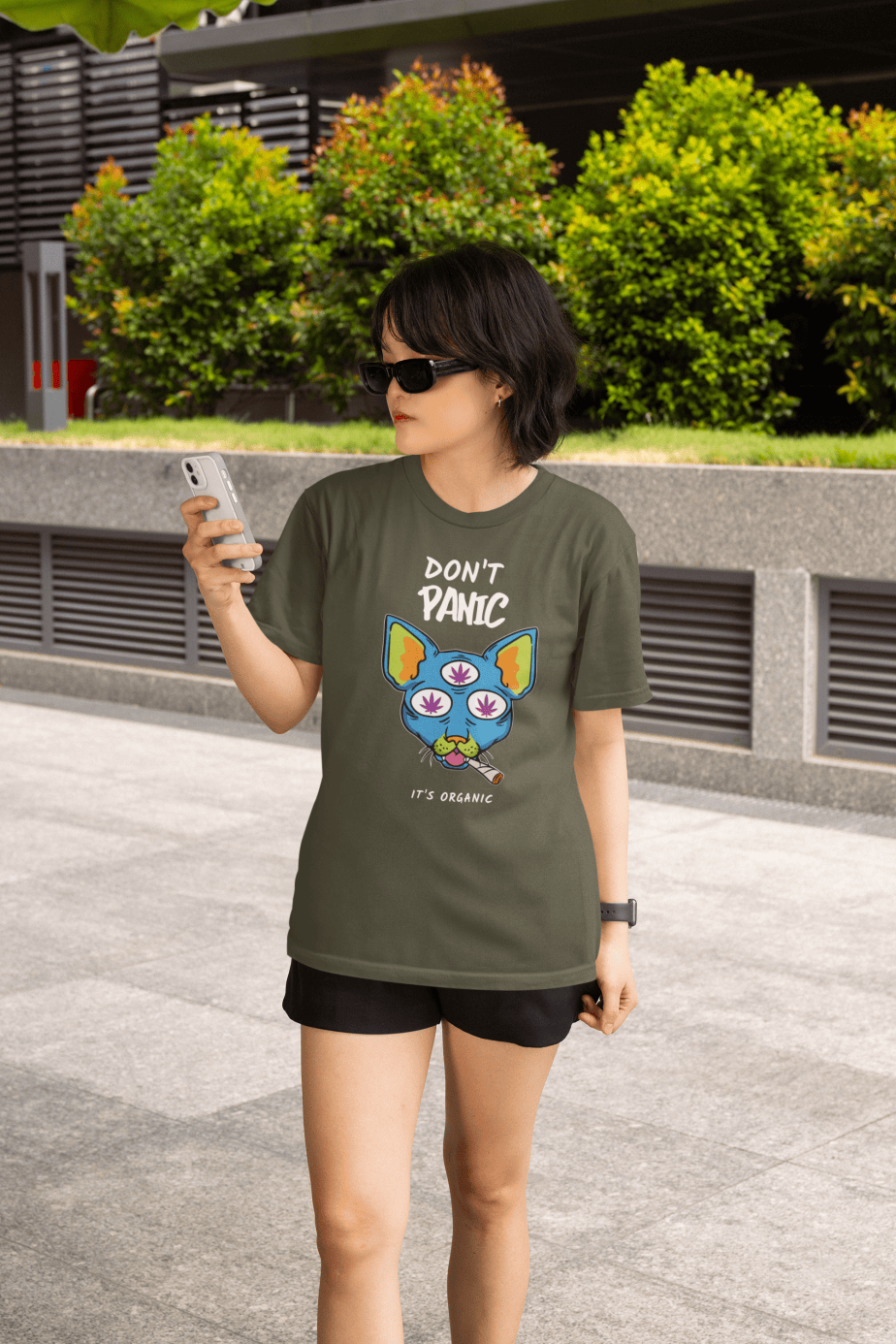 don't panic , its organic half sleeve unisex cotton t shirt