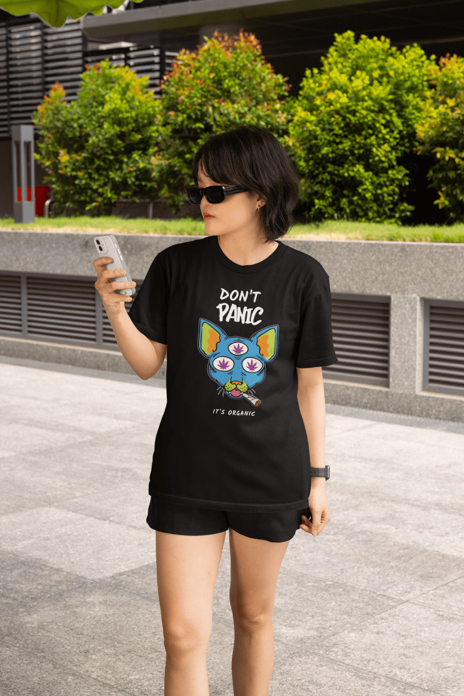 don't panic , its organic half sleeve unisex cotton t shirt