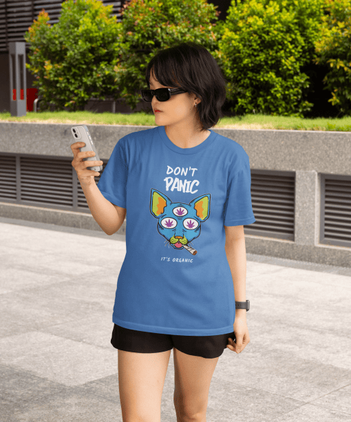 don't panic , its organic half sleeve unisex cotton t shirt