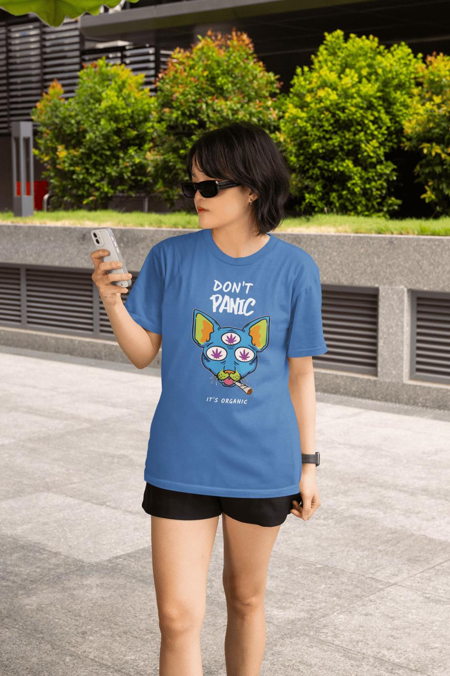 don't panic , its organic half sleeve unisex cotton t shirt