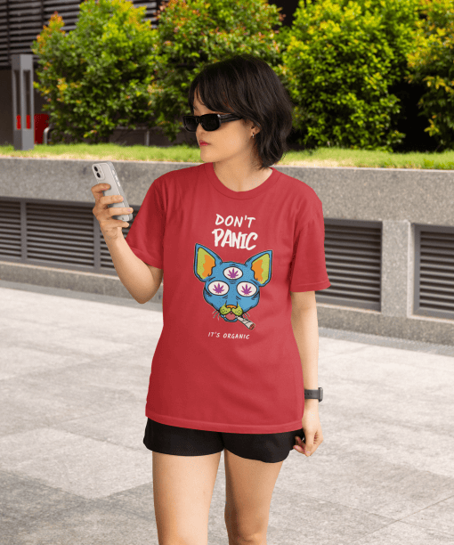 don't panic , its organic half sleeve unisex cotton t shirt