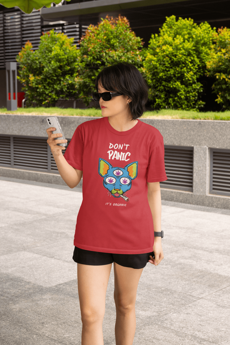 don't panic , its organic half sleeve unisex cotton t shirt