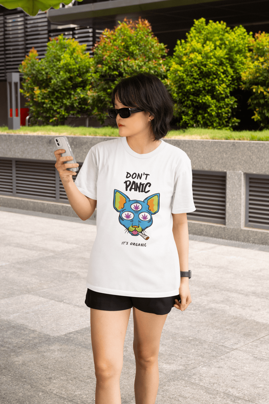 don't panic , its organic half sleeve unisex cotton t shirt