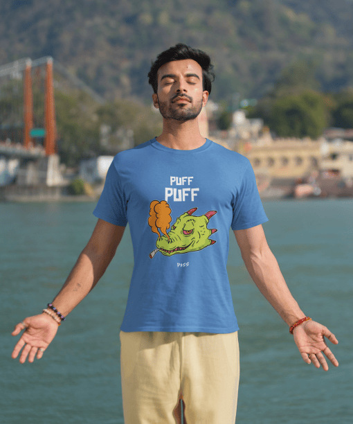 gildan t shirt mockup featuring a spiritual man meditating m33665 (1)