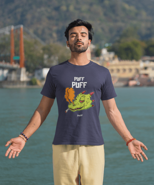 puff puff pass half sleeve unisex cotton t shirt