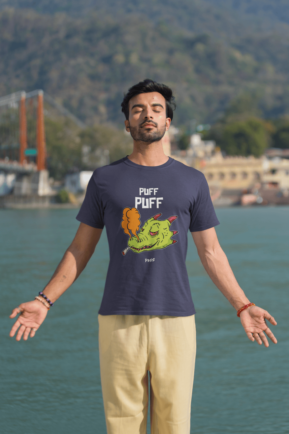 puff puff pass half sleeve unisex cotton t shirt