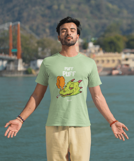 puff puff pass half sleeve unisex cotton t shirt