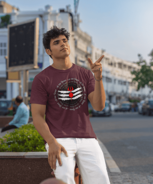 om namah shivay half sleeve unisex cotton t shirt