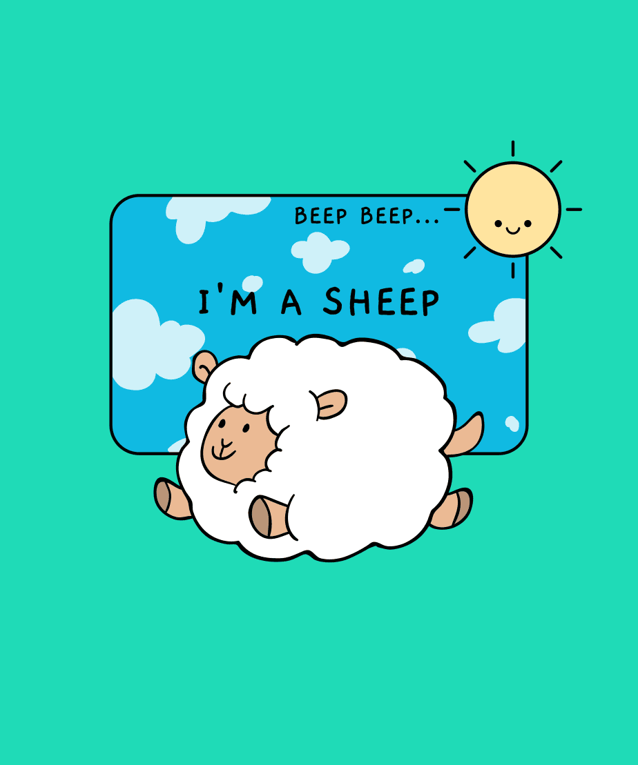 beep beep i am sheep round neck 100% cotton t shirt (copy)