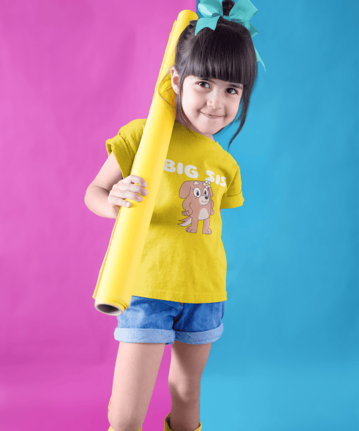big sis round neck 100% cotton t shirt