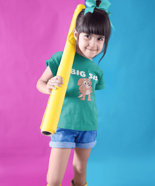 big sis round neck 100% cotton t shirt