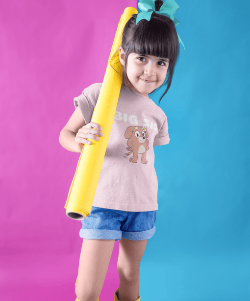 big sis round neck 100% cotton t shirt