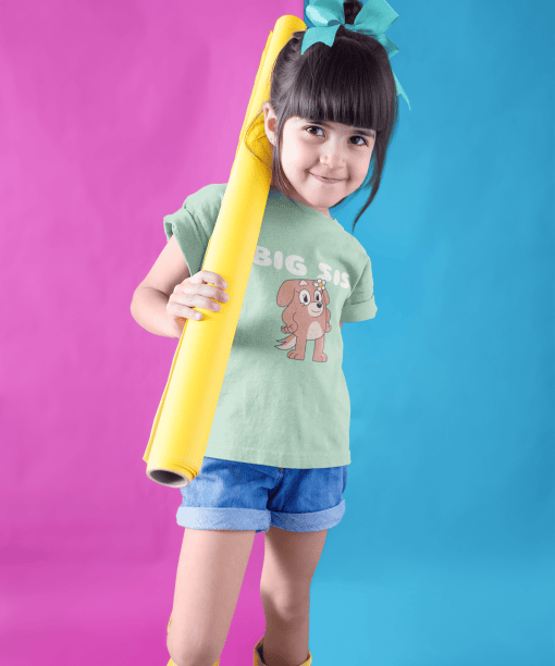 big sis round neck 100% cotton t shirt