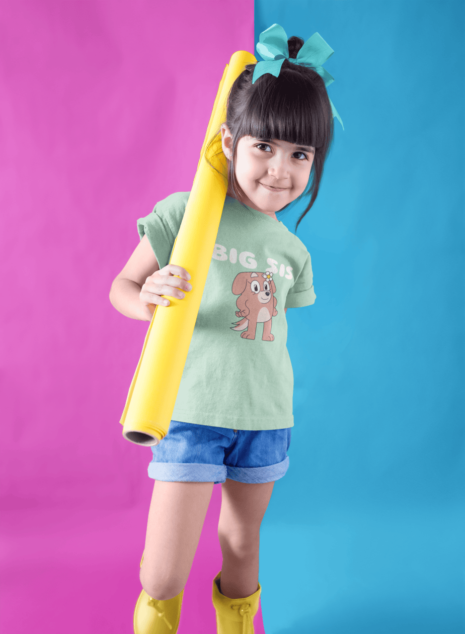 big sis round neck 100% cotton t shirt