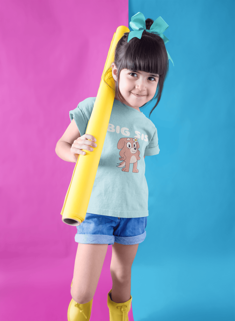 big sis round neck 100% cotton t shirt