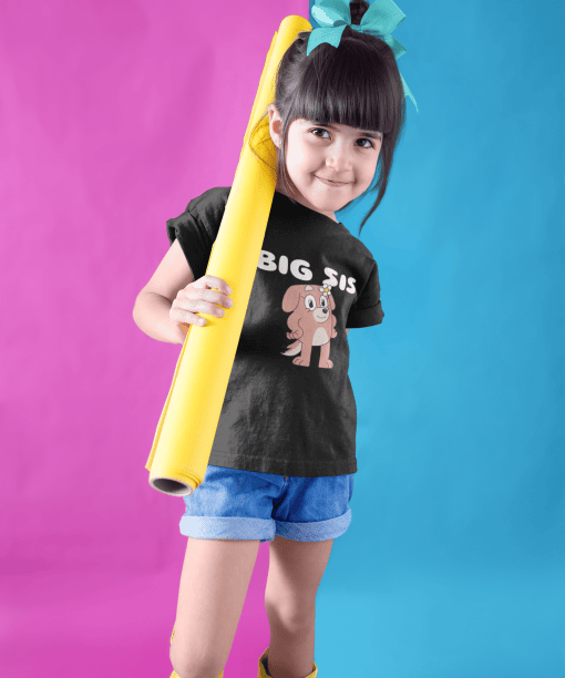 big sis round neck 100% cotton t shirt