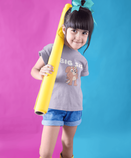 big sis round neck 100% cotton t shirt